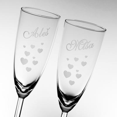 Pískování skla - svatba